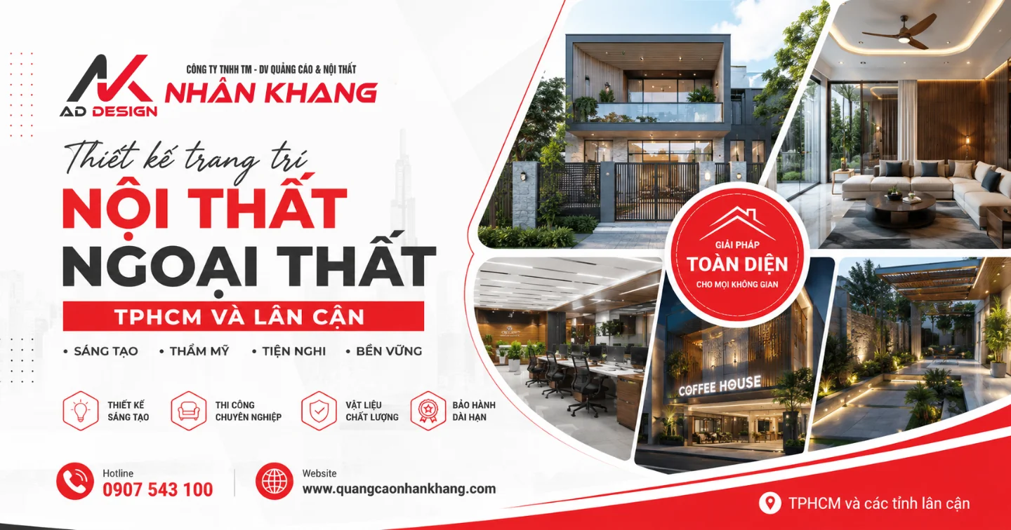 thiết kế trang trí nội thất ngoại thất quảng cáo nhân khang